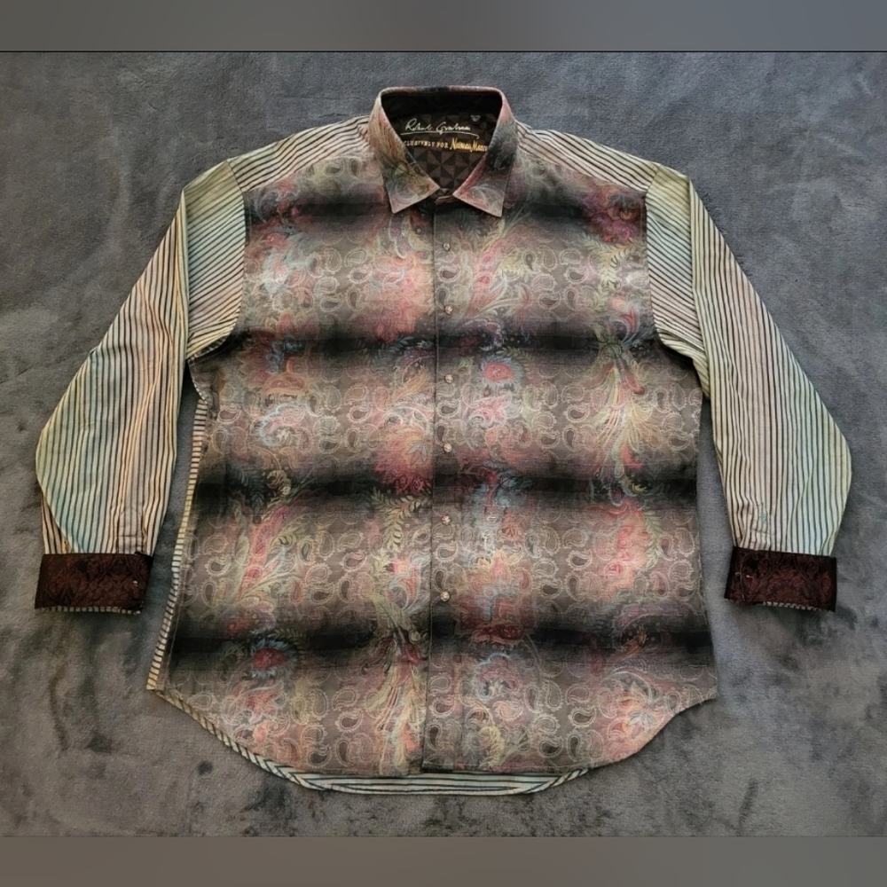 ROBERT GRAHAM Exclusive for Neiman Marcus 3XL Button Up Knowledge Wisdom Truth